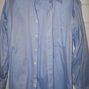 Kirkland Signature Non-Iron Textured Blue Dress Shirt Men's 16 33